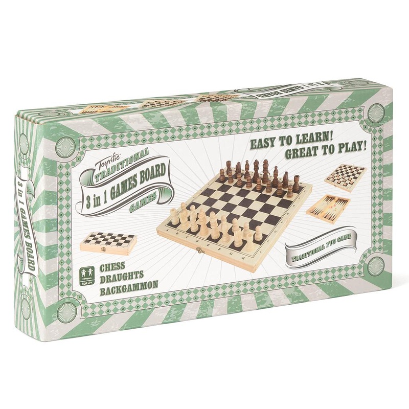 Wooden 3 in 1 Board Games