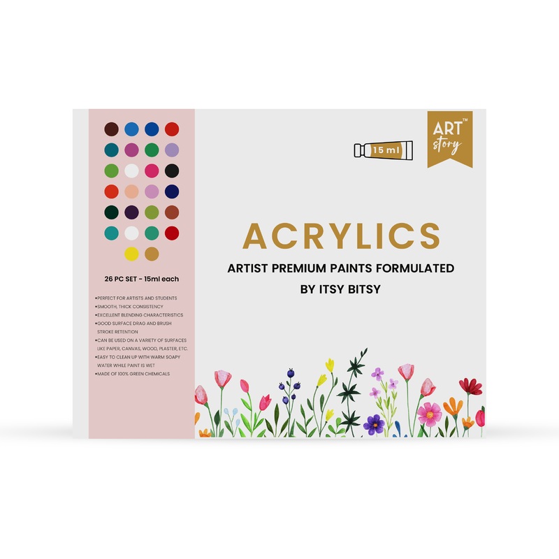 Artists Acrylic Colour Set 26 Colors X 15ml each