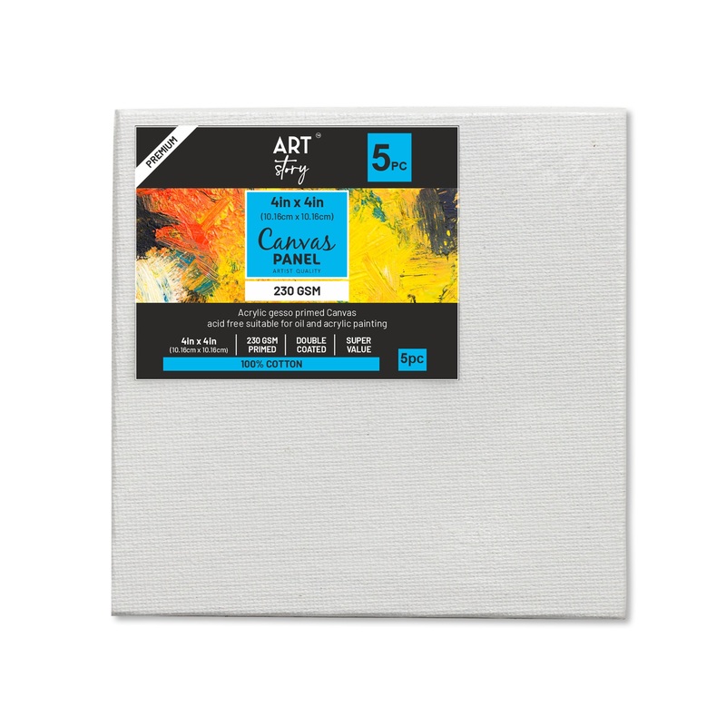 Canvas Panel 2Mm Mdf Board 4 X 4Inch 5Pcs