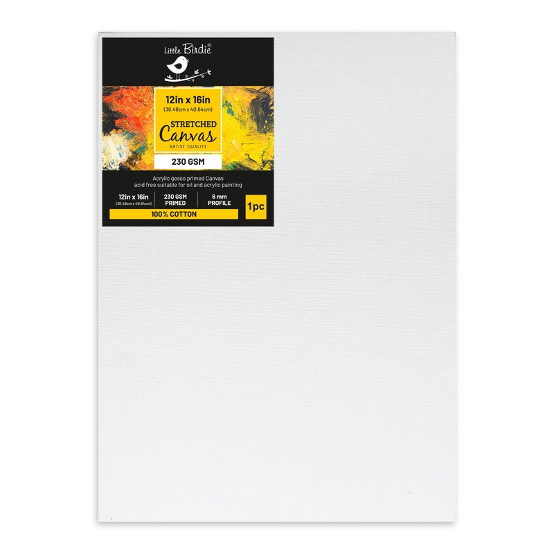 Stretched Canvas Frame 16X30Mm 230Gsm 12 X 16Inch 1Pc