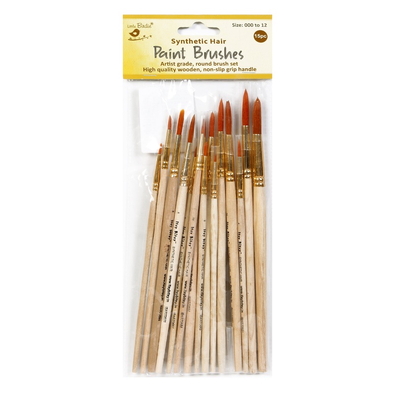 Synthetic Hair Round Brushes No.000 To No.12 15Pcs Set