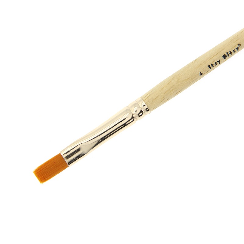 Synthetic Hair Flat Brush Size-4 Gold