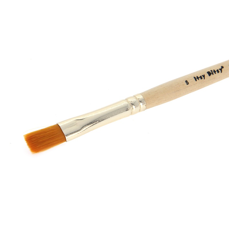 Synthetic Hair Flat Brush Size-5 Gold