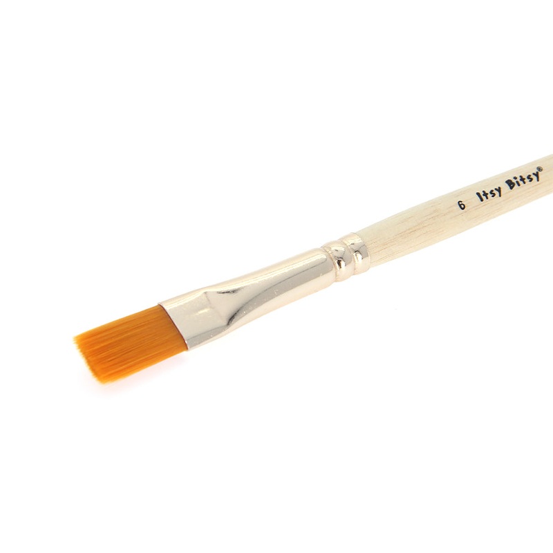 Synthetic Hair Flat Brush Size-6 Gold