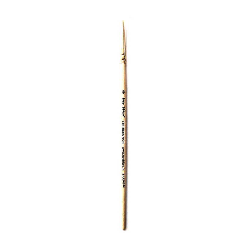 Synthetic Hair Round Brush Size-00 Gold