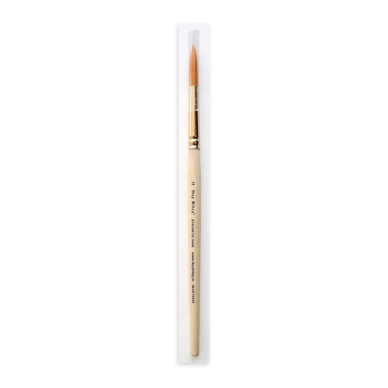 Synthetic Hair Round Brush Size-11 Gold