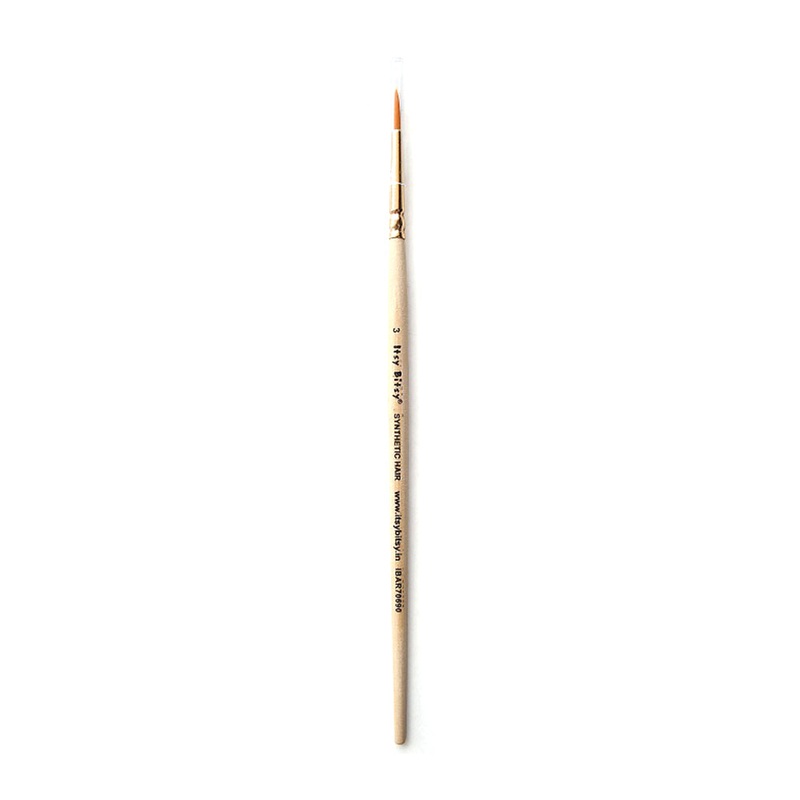 Synthetic Hair Round Brush Size-3 Gold