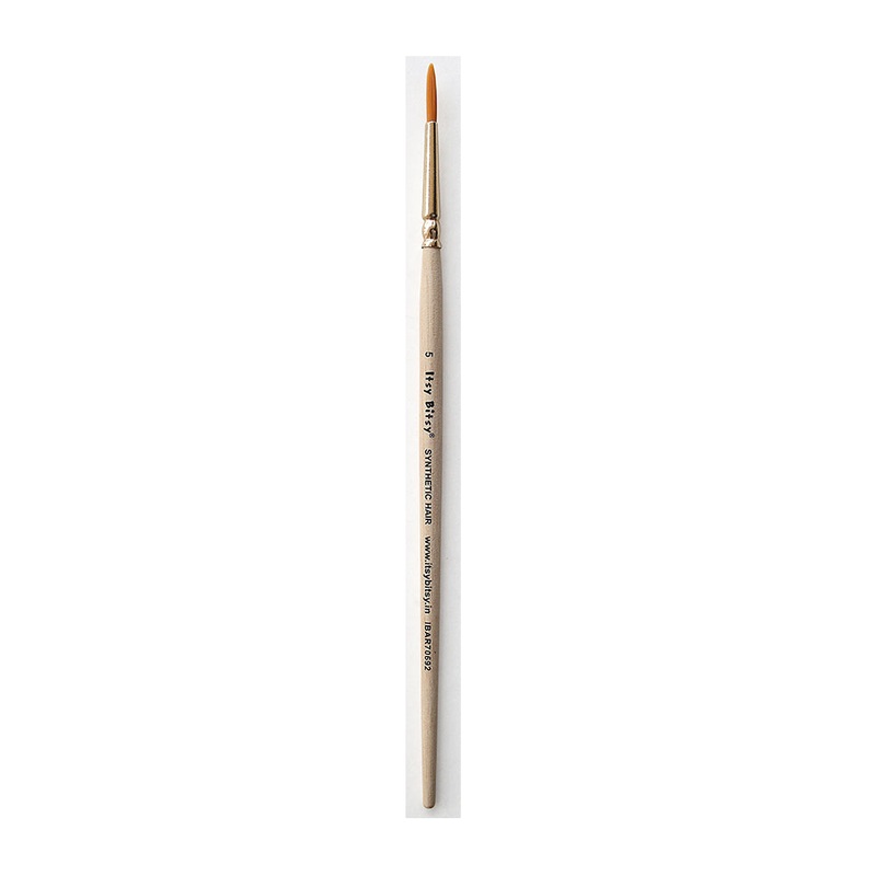 Synthetic Hair Round Brush Size-5 Gold