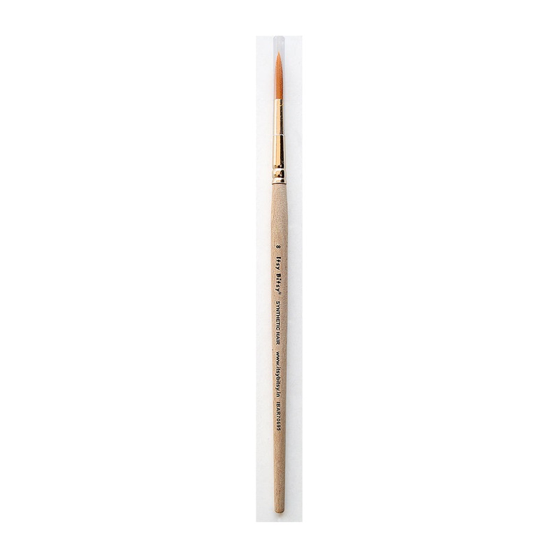 Synthetic Hair Round Brush Size-8 Gold