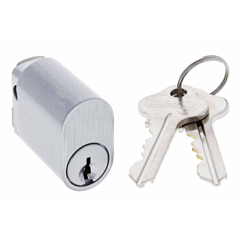 Carbine Oval Cylinder, 6 pin Non stamped  X Cam, C4 Keyed Alike KA1, Bulk 10, Satin Chrome