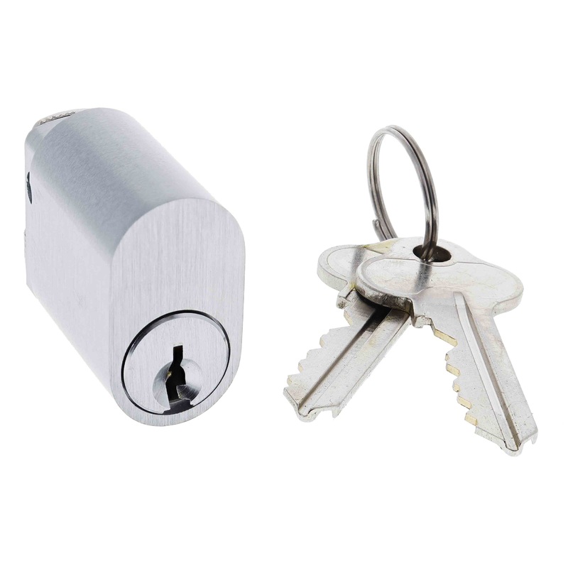 Carbine Oval Cylinder, 6 pin Non stamped  X Cam, C4 Keyed to Differ , Boxed, Satin Chrome