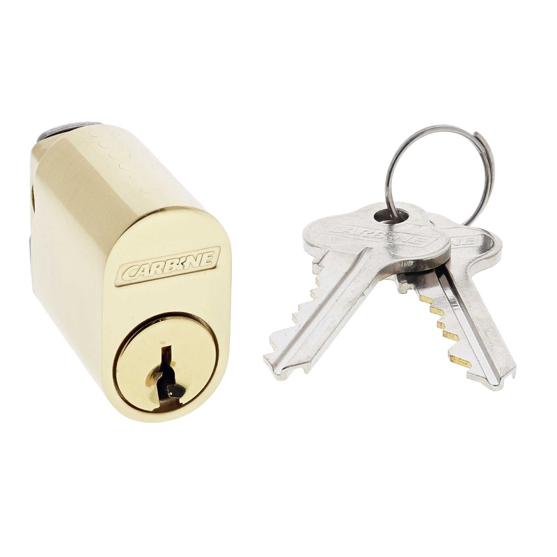 Carbine Oval Cylinder, 6 pin   X Cam, C4 Keyed Alike KA1, Boxed, Polished Brass