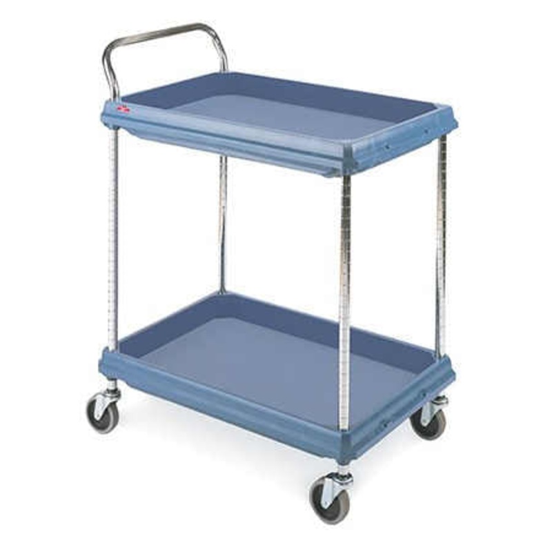 Metro BC2030-2DMB Polymer Deep Ledge Utility Cart with Microban – 2-shelf – Slate Blue –  21-1/2 x 32-3/4 x 41H
