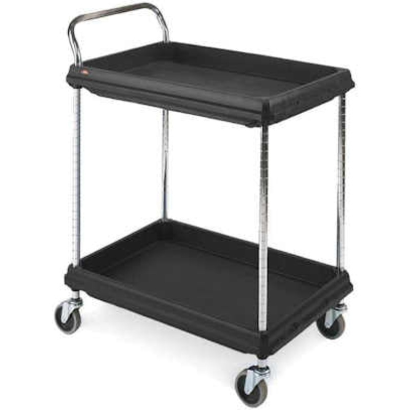 Metro Polymer Deep Ledge Utility Cart  2-shelf – Black –  27 x 38-3/4 x 41H