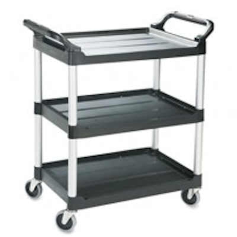 Rubbermaid 3424-88 18 x 33 3-shelf Utility Cart – 200lb capacity Black