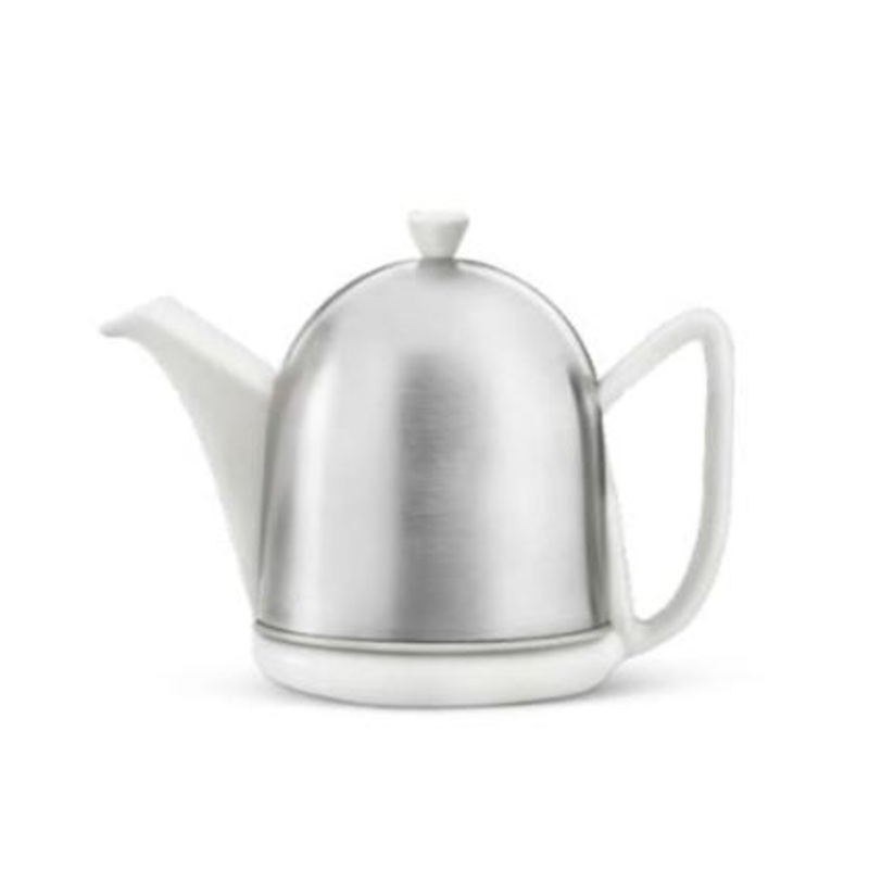 Bredemeijer Cosy Manto Teapot, White/Satin, 1 Litre