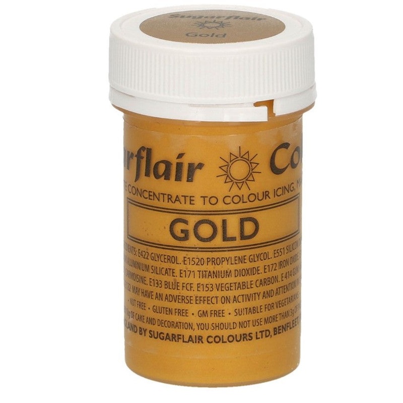 Sugarflair Paste Colour – Satin Gold