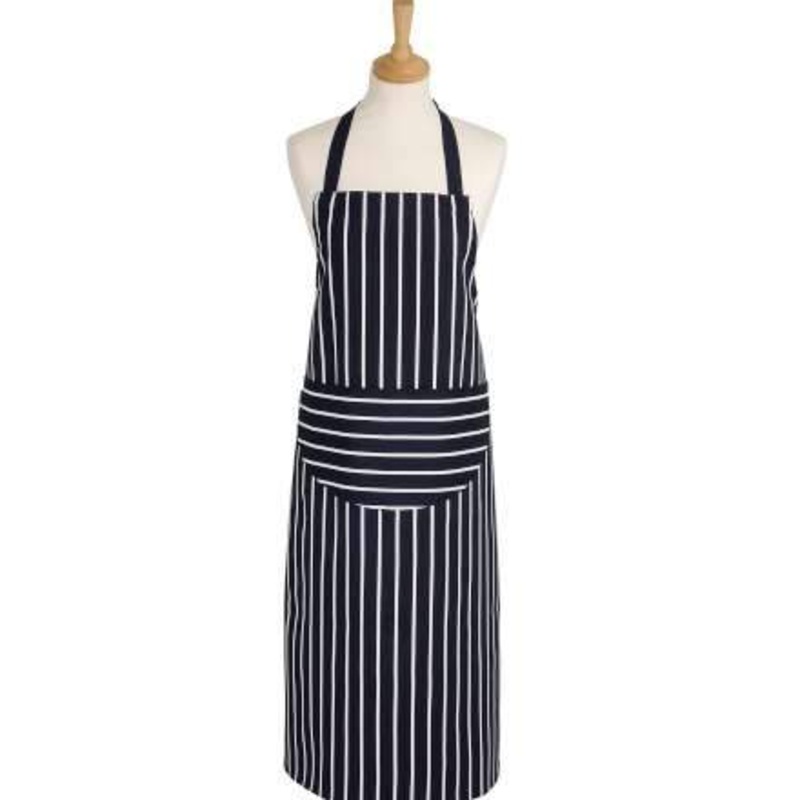 Dexam Long Butchers Stripe Apron – Navy