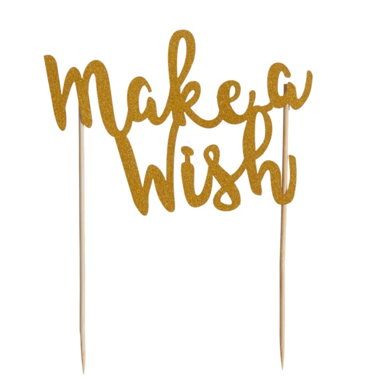 Mason Cash Cake Topper – Make a Wish, Gold