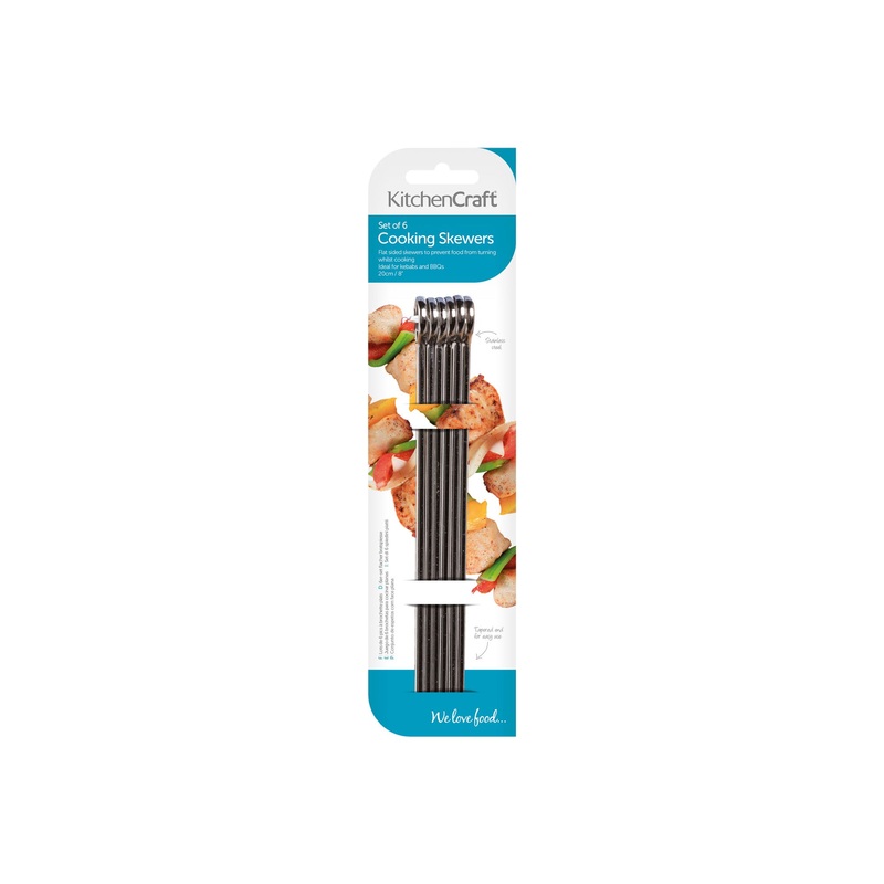 KitchenCraft Flat Sided Skewers – 20cm
