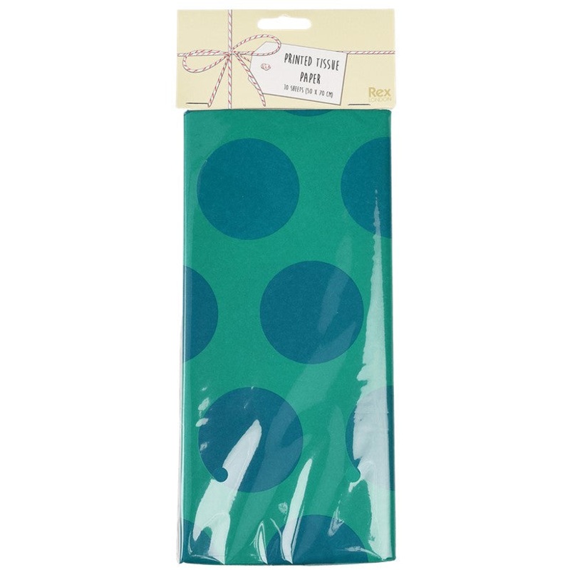 Rex Tissue Paper (10 Sheets) – Blue on Turquoise Spotlight