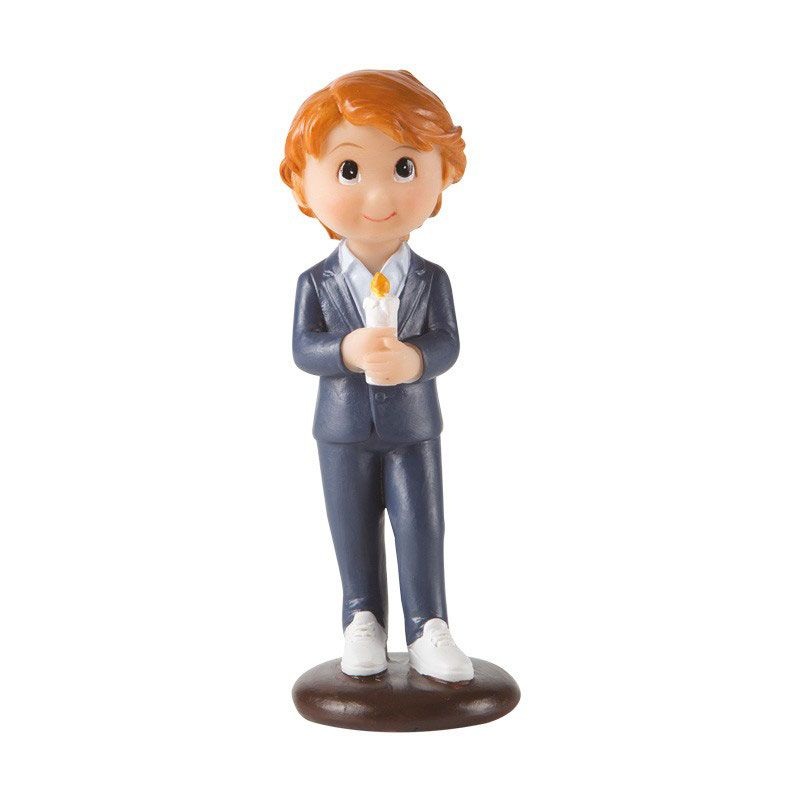 Communion Cake Topper – Boy with Candle 10cm