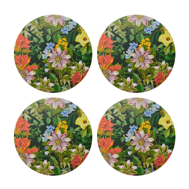 Creative Tops Round Placemats, Floral Pack of 4