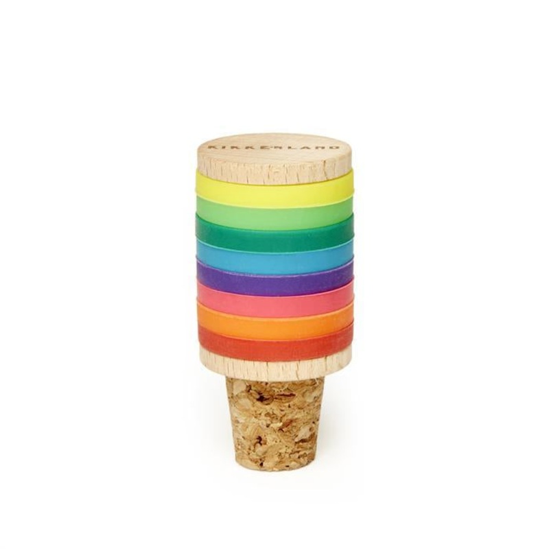 Kikkerland Rainbow Wine Rings & Stopper