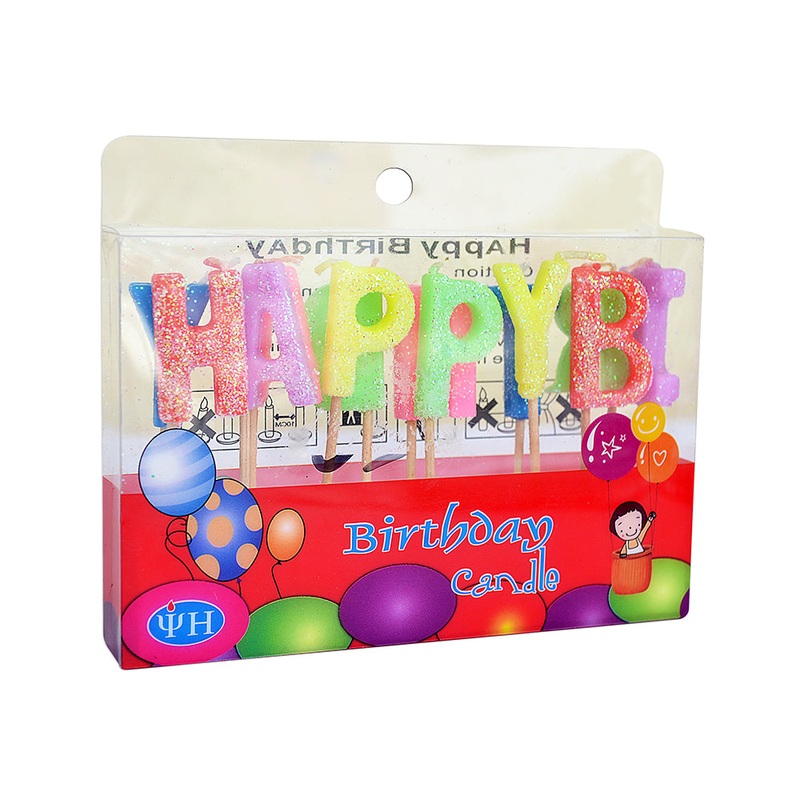 Happy Birthday Alpha Candles 13Pc Blister Ib