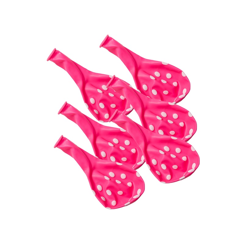 Polka Dot Balloons 14“ when inflated Pink 6Pcs