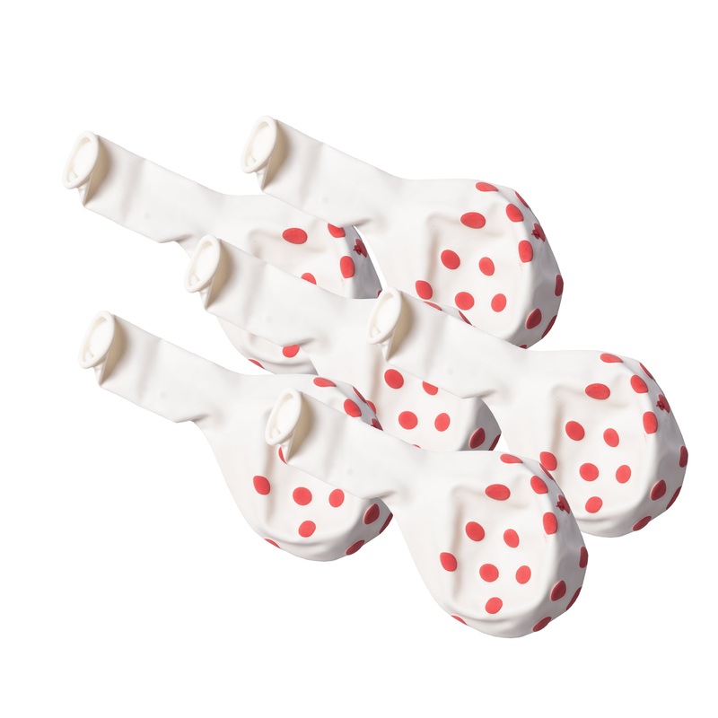 Polka Dot Balloons 14“ when inflated White 6Pcs