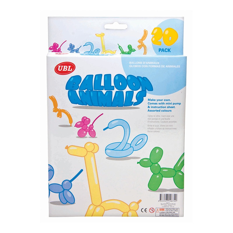 Balloon Animals W/Pump Sc0144 20Pcs Ub