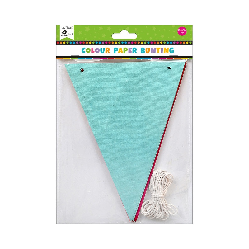 Colour Paper Bunting 4M Thread 15Pcs Lb??