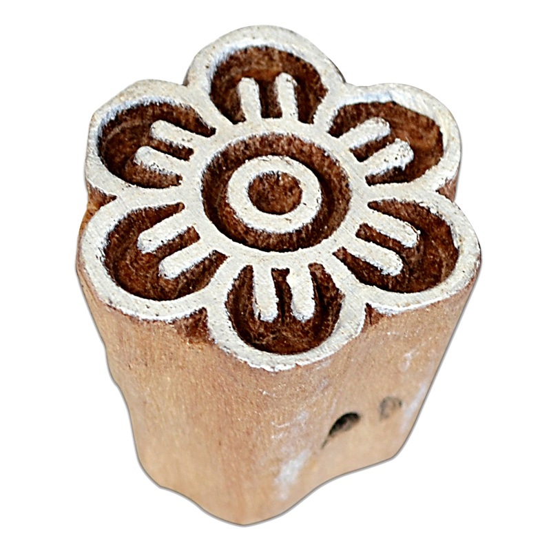 Hand Carved Wooden Printing Block Blooming 1pc
