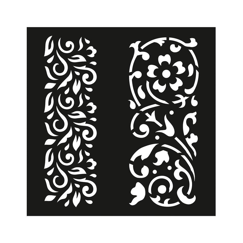 Stencil Elegant Border 4X4Inch 1Pc Lb