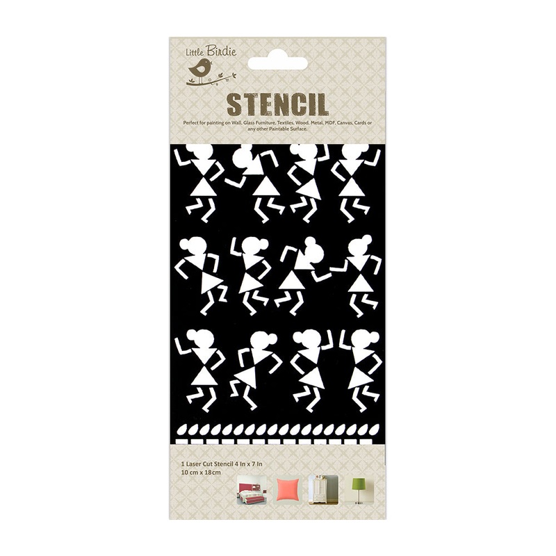 Stencil Tribal Dance 4X7 Inch 1Pc