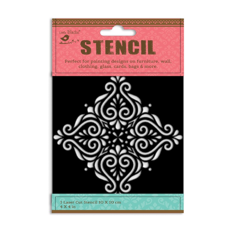 Stencil Paisley Aura 4 X 4Inch 1Pc Pbci Lb
