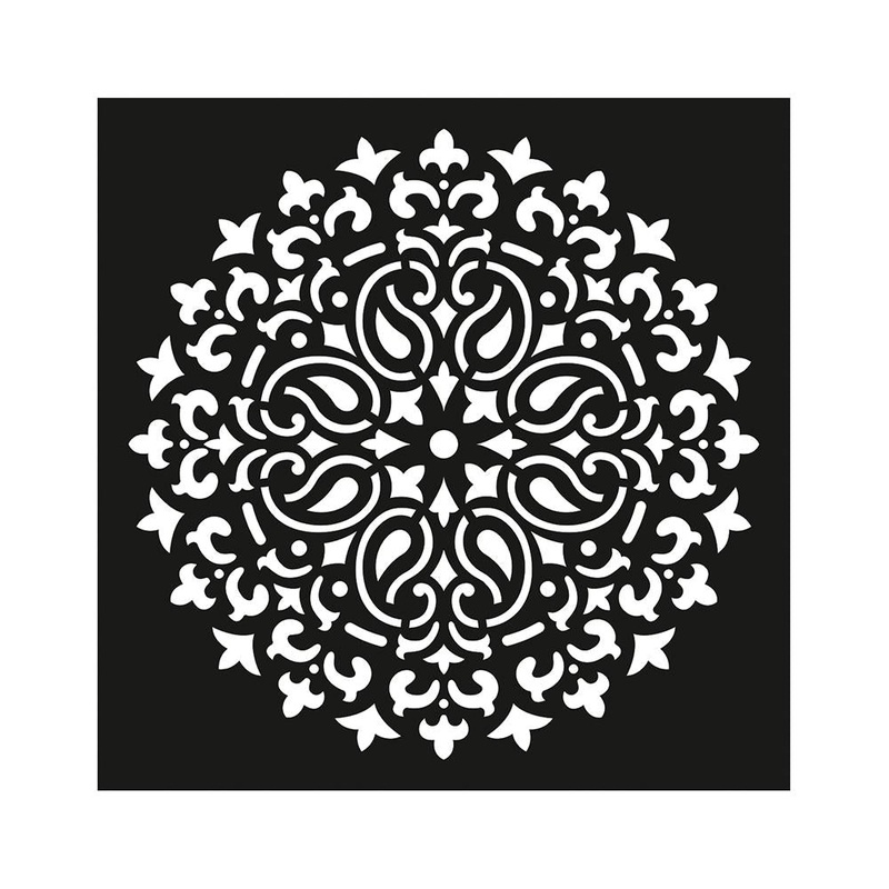 Stencil Paisley Mandala 4X4Inch 1Pc Lb