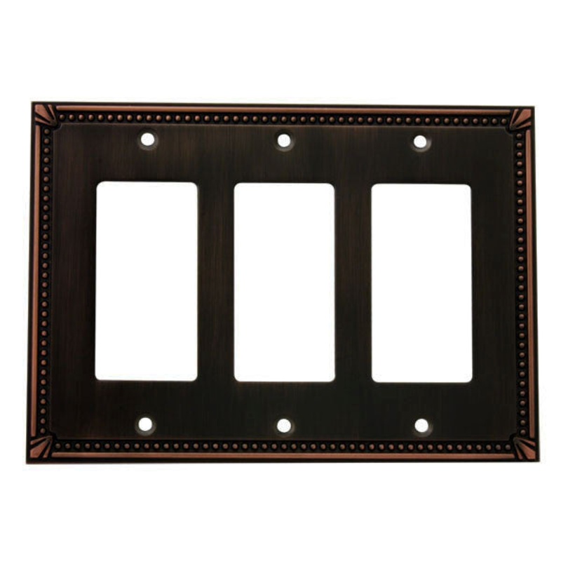 Cosmas 44095-ORB Oil Rubbed Bronze Triple GFCI / Decora Wall Plate