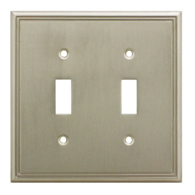 Cosmas 65004-SN Satin Nickel Double Toggle Switchplate Cover
