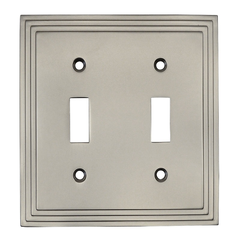 Cosmas 25033-SN Satin Nickel Double Toggle Switchplate Cover