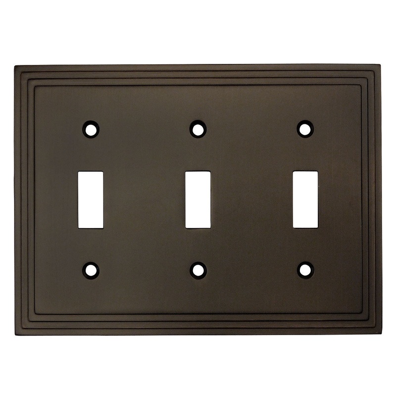 Cosmas 25037-ORB Oil Rubbed Bronze Triple Toggle Switchplate Cover
