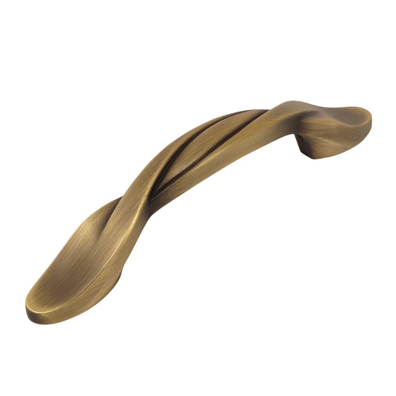 Cosmas 9009BAB Brushed Antique Brass Twist Cabinet Pull