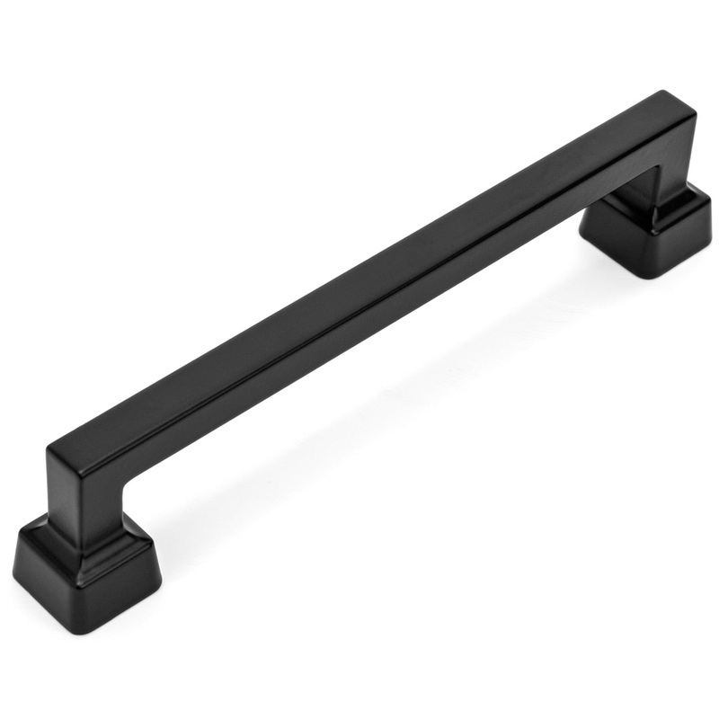 Cosmas 1481-128FB Flat Black Modern Contemporary Cabinet Pull