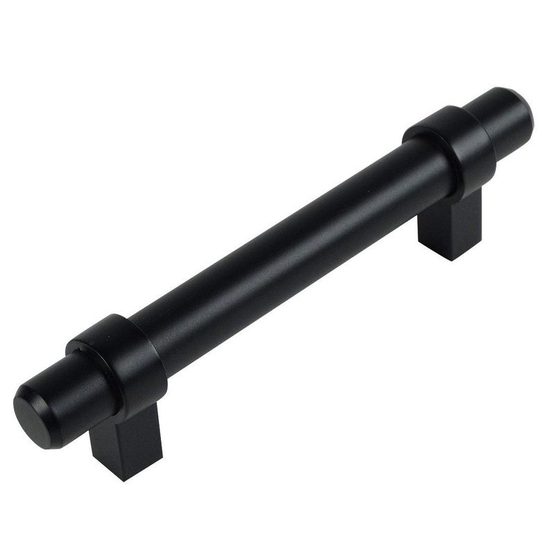 Cosmas 161-2.5FB Flat Black Cabinet Hardware Euro Style Bar Pull