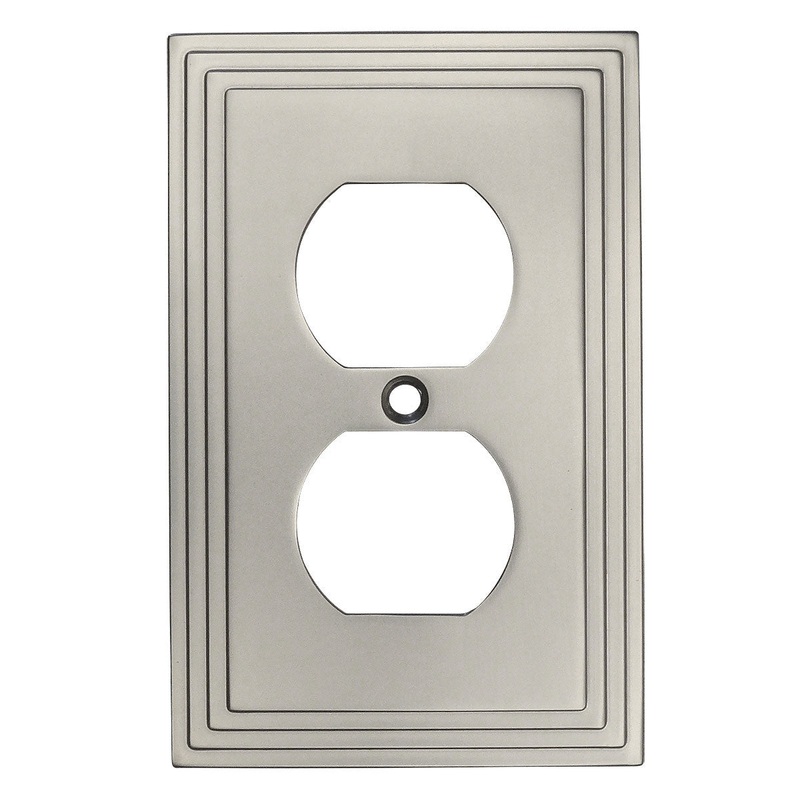 Cosmas 25026-SN Satin Nickel Single Duplex Outlet Wall Plate