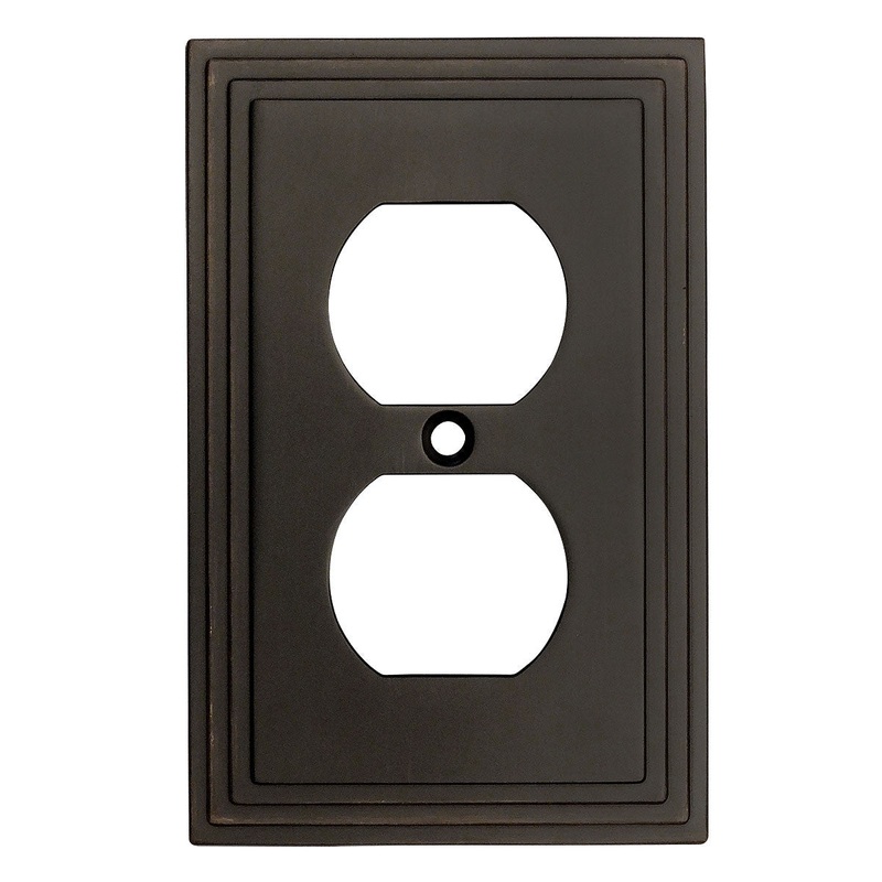 Cosmas 25026-ORB Oil Rubbed Bronze Single Duplex Outlet Wall Plate