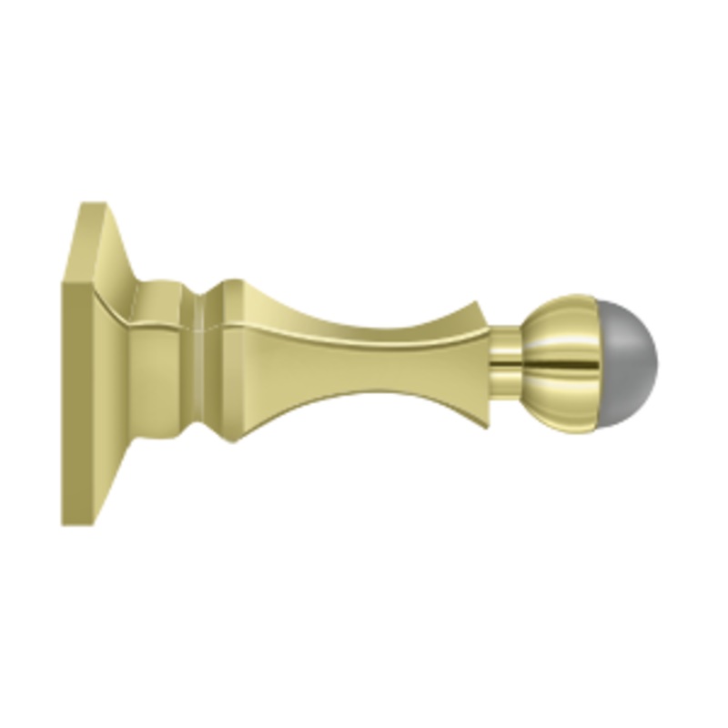 Decorative Solid Brass HD Baseboard Door Bumper by Deltana