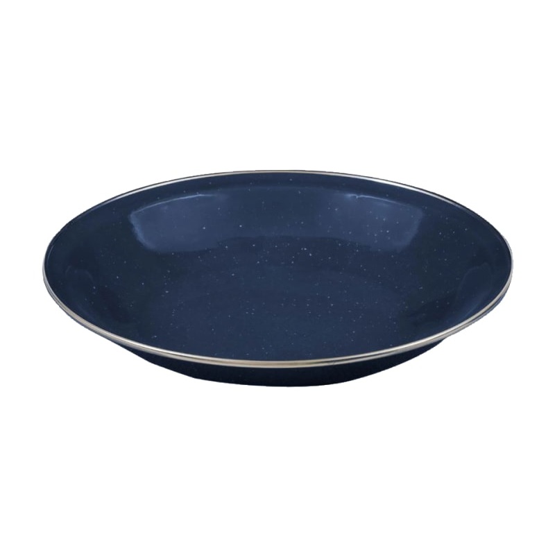 Deluxe Enamel Vintage Camping Soup Plate Navy CP081-NB
