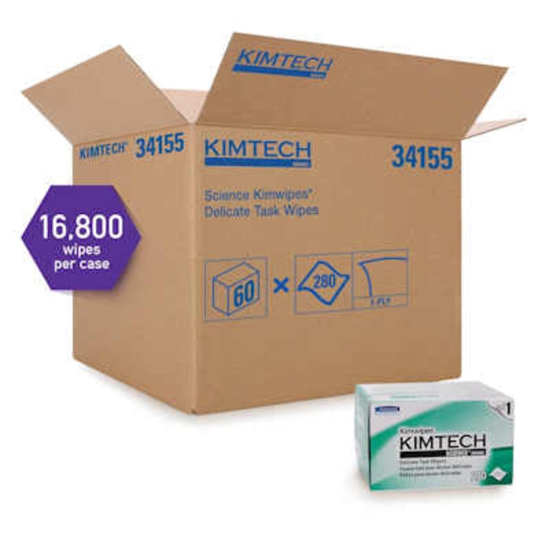 Kimwipes 34155 – Low Lint Delicate Task Wipes – 4.4 x 8.4  – 60 Packages/cs